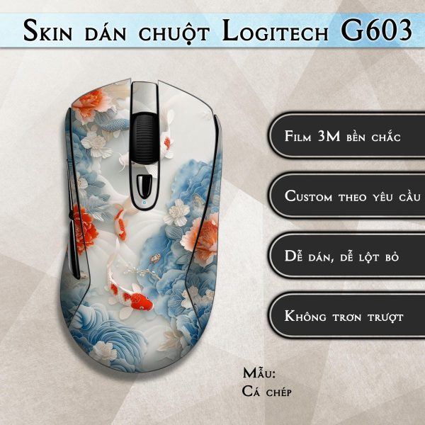 Skin dán chuột Logitech G603 mẫu Cá chép