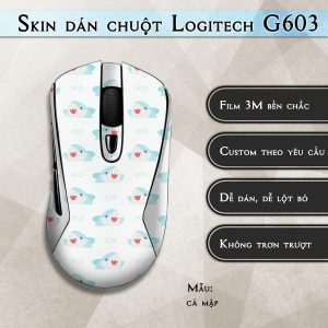 Skin dán chuột Logitech G603 mẫu cá mập