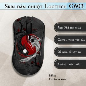 Skin dán chuột Logitech G603 mẫu Cá âm dương