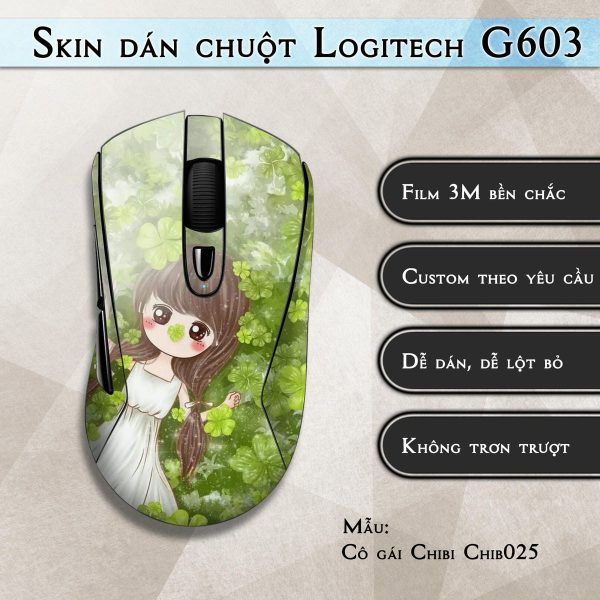 Skin dán chuột Logitech G603 mẫu Cô gái Chibi Chib025