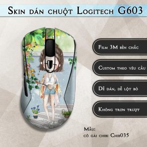 Skin dán chuột Logitech G603 mẫu cô gái chibi Chib035