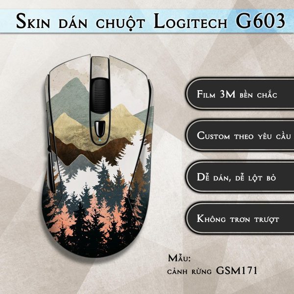 Skin dán chuột Logitech G603 mẫu cảnh rừng GSM171