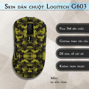 Skin dán chuột Logitech G603 mẫu da rắn vàng