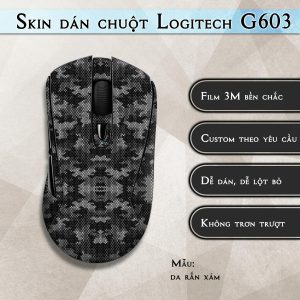 Skin dán chuột Logitech G603 mẫu da rắn xám