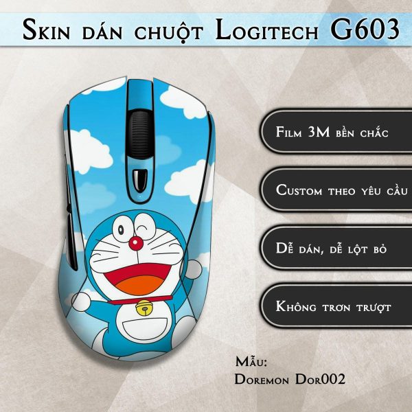 Skin dán chuột Logitech G603 mẫu Doremon Dor002