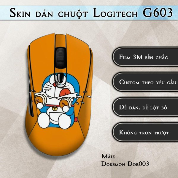 Skin dán chuột Logitech G603 mẫu Doremon Dor003