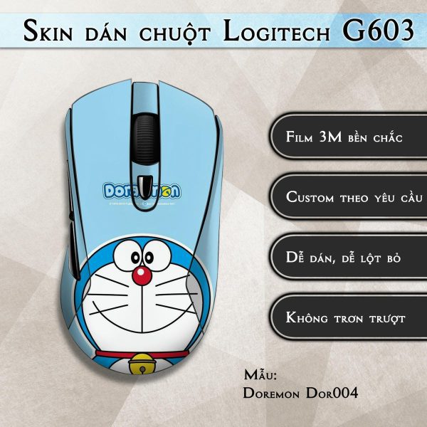 Skin dán chuột Logitech G603 mẫu Doremon Dor004