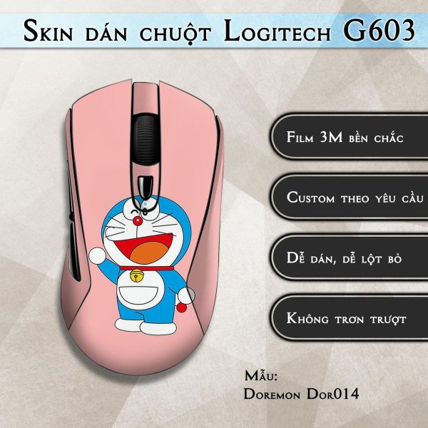 Skin dán chuột Logitech G603 mẫu Doremon Dor014