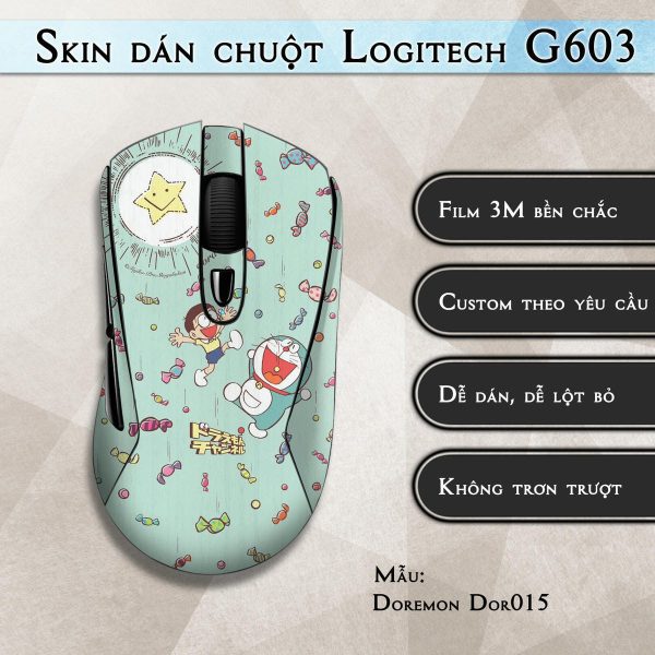 Skin dán chuột Logitech G603 mẫu Doremon Dor015