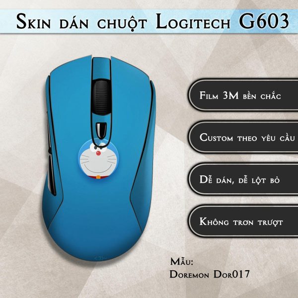 Skin dán chuột Logitech G603 mẫu Doremon Dor017