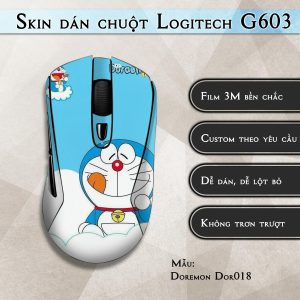 Skin dán chuột Logitech G603 mẫu Doremon Dor018