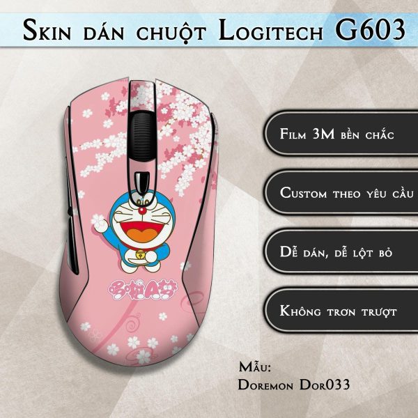 Skin dán chuột Logitech G603 mẫu Doremon Dor033