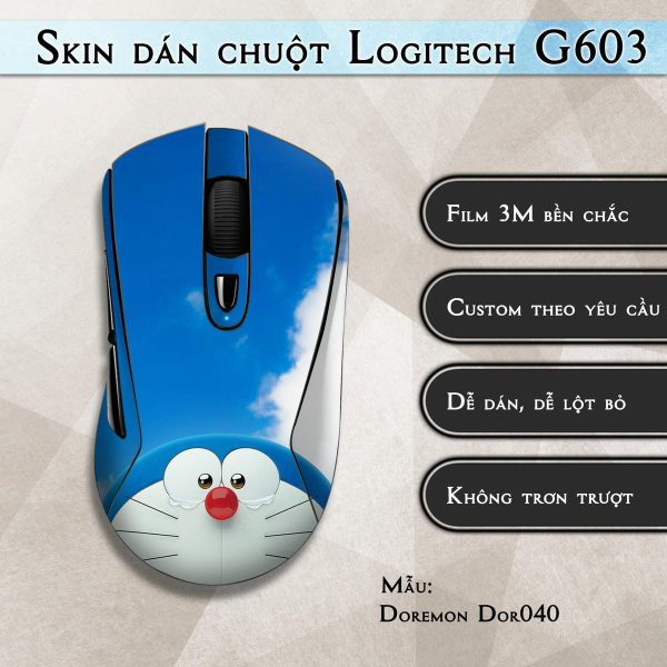 Skin dán chuột Logitech G603 mẫu Doremon Dor040