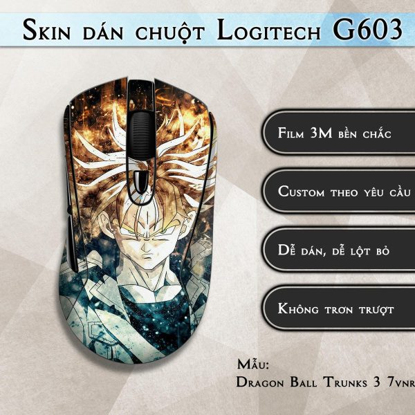 Skin dán chuột Logitech G603 mẫu Dragon Ball Trunks 3 7vnr90