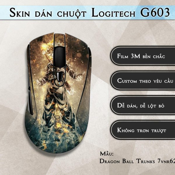 Skin dán chuột Logitech G603 mẫu Dragon Ball Trunks 7vnr62