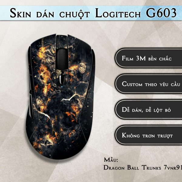 Skin dán chuột Logitech G603 mẫu Dragon Ball Trunks 7vnr91