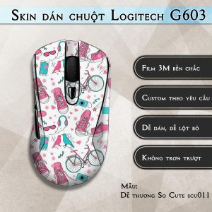 Skin dán chuột Logitech G603 mẫu Dễ thương So Cute scu011