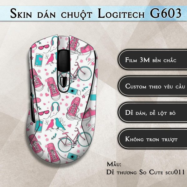 Skin dán chuột Logitech G603 mẫu Dễ thương So Cute scu011