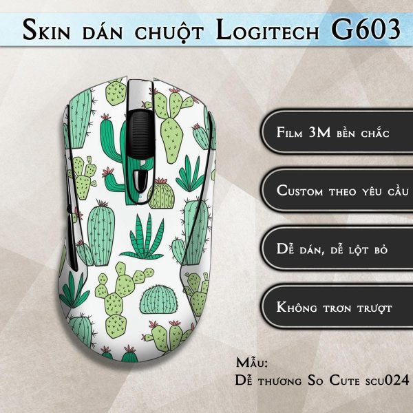Skin dán chuột Logitech G603 mẫu Dễ thương So Cute scu024