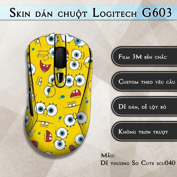 Skin dán chuột Logitech G603 mẫu Dễ thương So Cute scu040