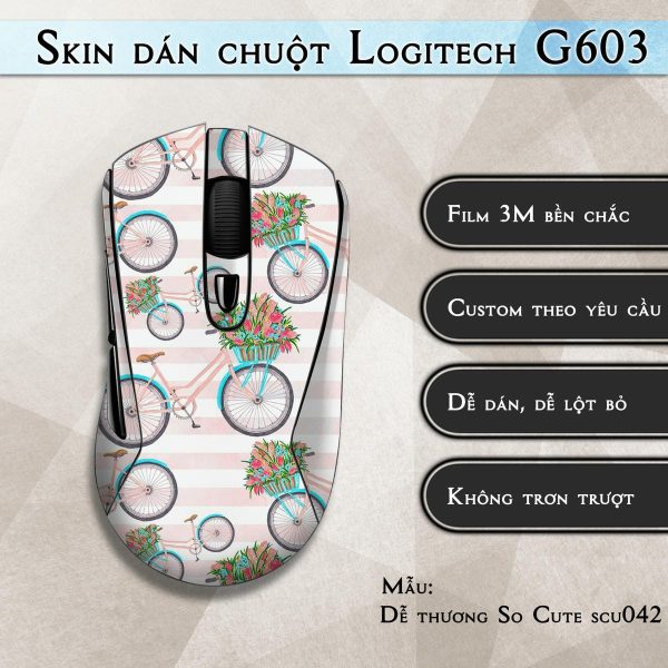 Skin dán chuột Logitech G603 mẫu Dễ thương So Cute scu042