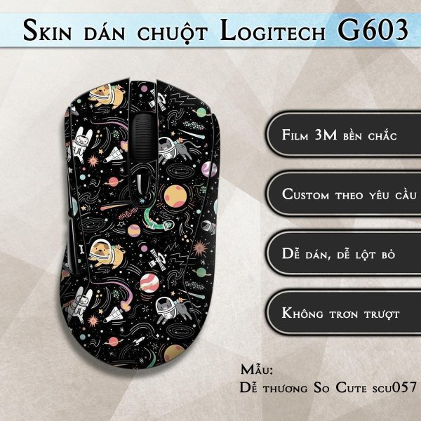 Skin dán chuột Logitech G603 mẫu Dễ thương So Cute scu057