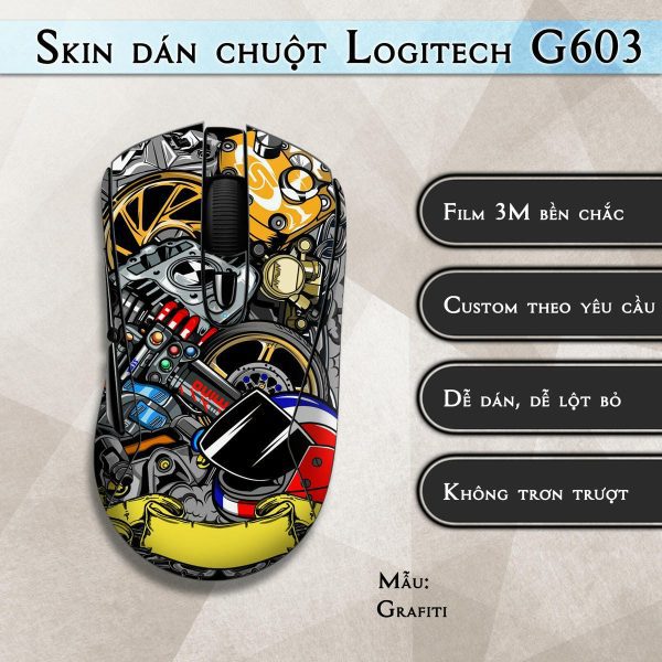 Skin dán chuột Logitech G603 mẫu Grafiti