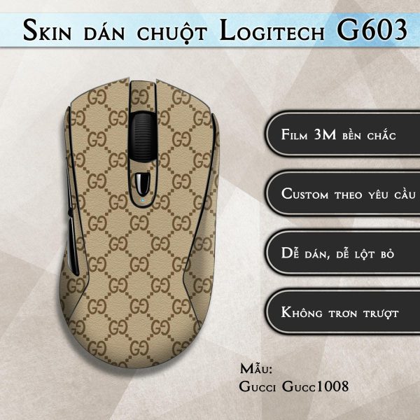 Skin dán chuột Logitech G603 mẫu Gucci Gucc1008