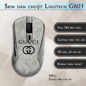 Skin dán chuột Logitech G603 mẫu Gucci nền vân đá
