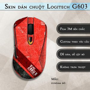 Skin dán chuột Logitech G603 mẫu gundam đỏ