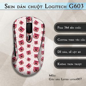 Skin dán chuột Logitech G603 mẫu Gấu dâu Lotso lotso007