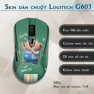 Skin dán chuột Logitech G603 mẫu Heo con dễ thương 114
