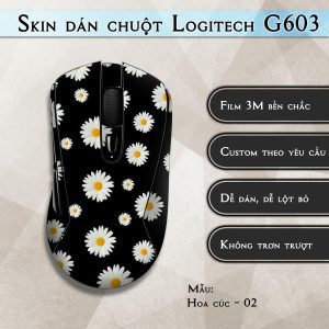 Skin dán chuột Logitech G603 mẫu Hoa cúc - 02