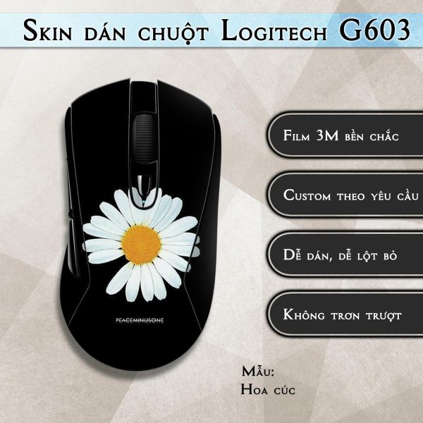 Skin dán chuột Logitech G603 mẫu Hoa cúc