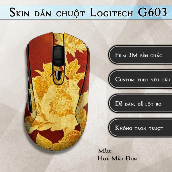 Skin dán chuột Logitech G603 mẫu Hoa Mẫu Đơn
