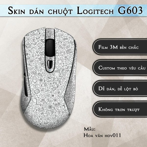 Skin dán chuột Logitech G603 mẫu Hoa văn hov011