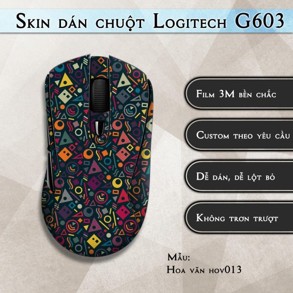 Skin dán chuột Logitech G603 mẫu Hoa văn hov013