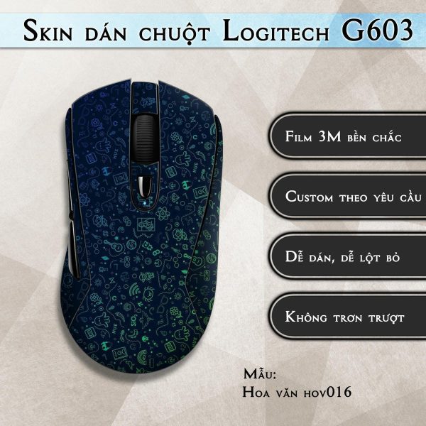Skin dán chuột Logitech G603 mẫu Hoa văn hov016