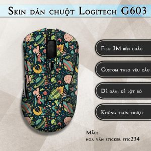 Skin dán chuột Logitech G603 mẫu hoa văn sticker stic234