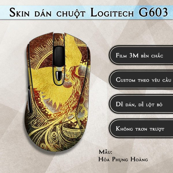 Skin dán chuột Logitech G603 mẫu Hỏa Phụng Hoàng