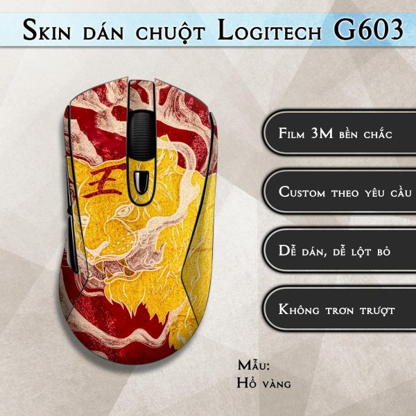 Skin dán chuột Logitech G603 mẫu Hổ vàng