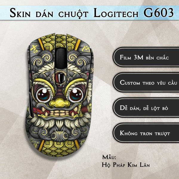 Skin dán chuột Logitech G603 mẫu Hộ Pháp Kim Lân