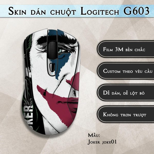 Skin dán chuột Logitech G603 mẫu Joker joke01