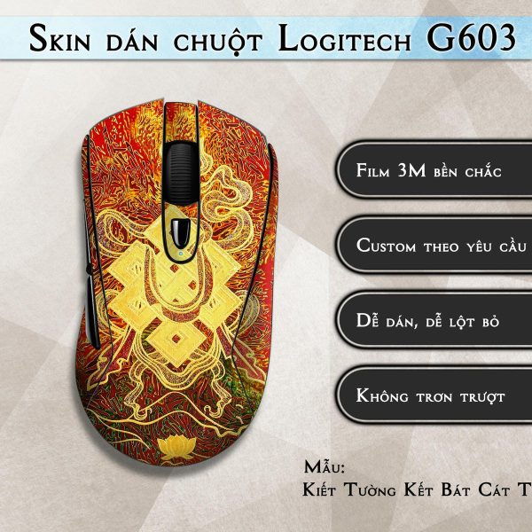 Skin dán chuột Logitech G603 mẫu Kiết Tường Kết Bát Cát Tường