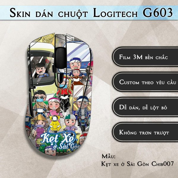 Skin dán chuột Logitech G603 mẫu Kẹt xe ở Sài Gòn Chib007