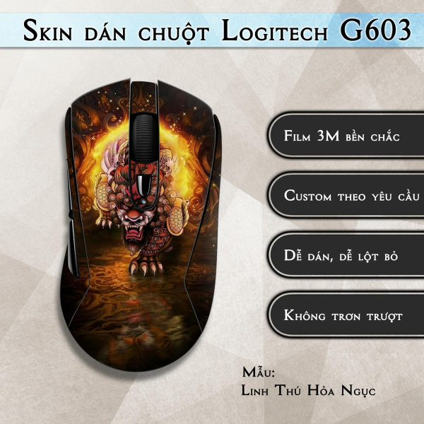 Skin dán chuột Logitech G603 mẫu Linh Thú Hỏa Ngục