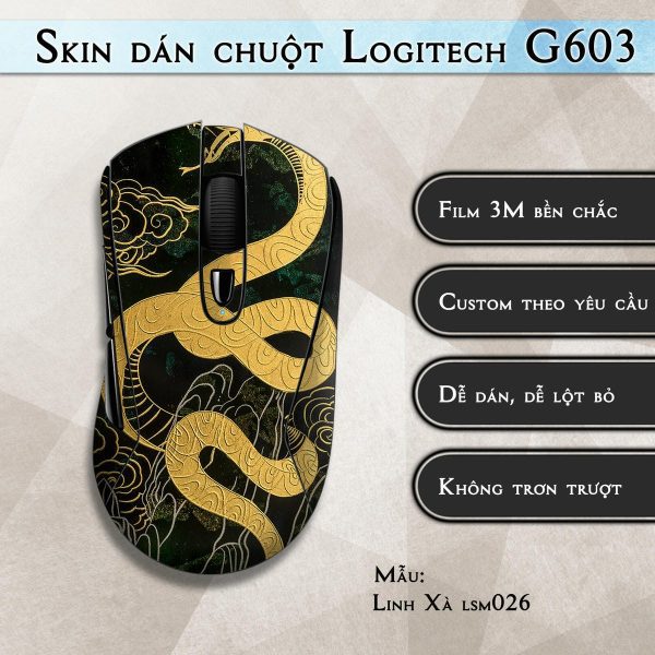 Skin dán chuột Logitech G603 mẫu Linh Xà lsm026