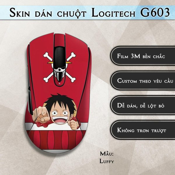 Skin dán chuột Logitech G603 mẫu Luffy