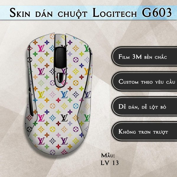 Skin dán chuột Logitech G603 mẫu LV 13