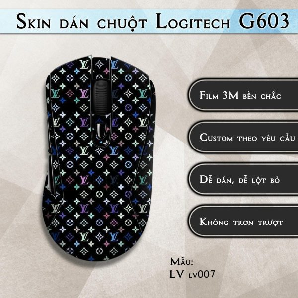 Skin dán chuột Logitech G603 mẫu LV lv007